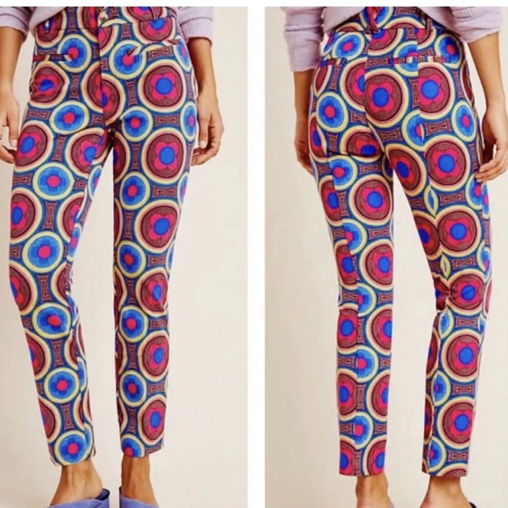 Anthropologie slim print pants. Size 8 - Picture 2 of 8